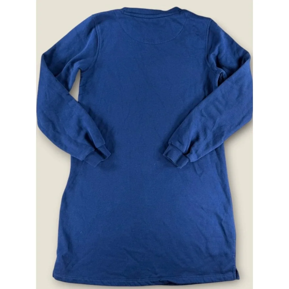 Mini Boden Girls Navy Blue Tiger Heart Embroidered Sweatshirt Dress 11-12Y